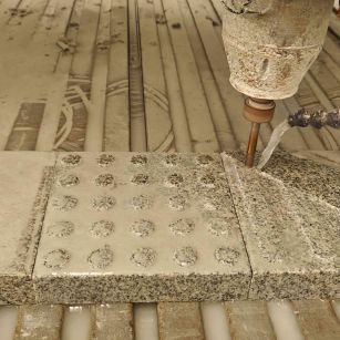 广州 芝麻白花岗岩石材盲人石、盲道石、盲点石