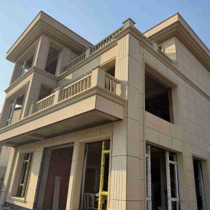 广州 黄金麻花岗岩石材荔枝面外墙干挂效果展示