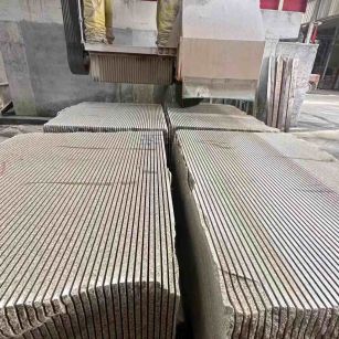 广州 车间生产日常，黄金麻白麻花岗岩