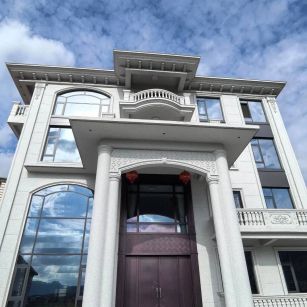 广州白麻别墅外墙干挂石材效果示例