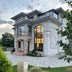 广州 白麻花岗岩私人别墅干挂石材豪华定制