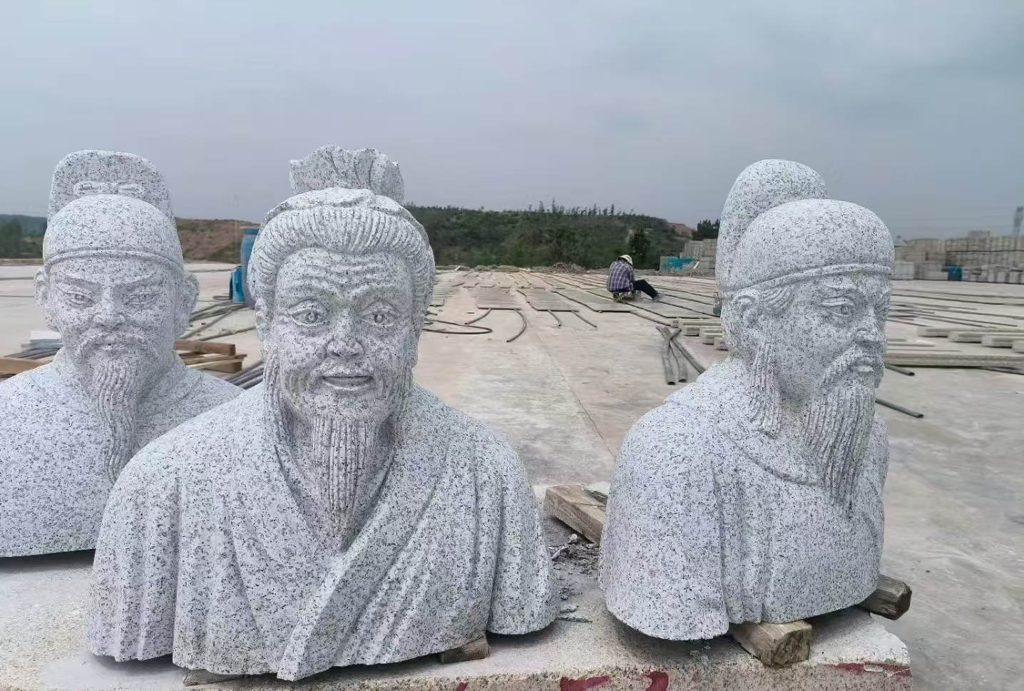 广州 白麻花岗岩石材人物立体雕刻