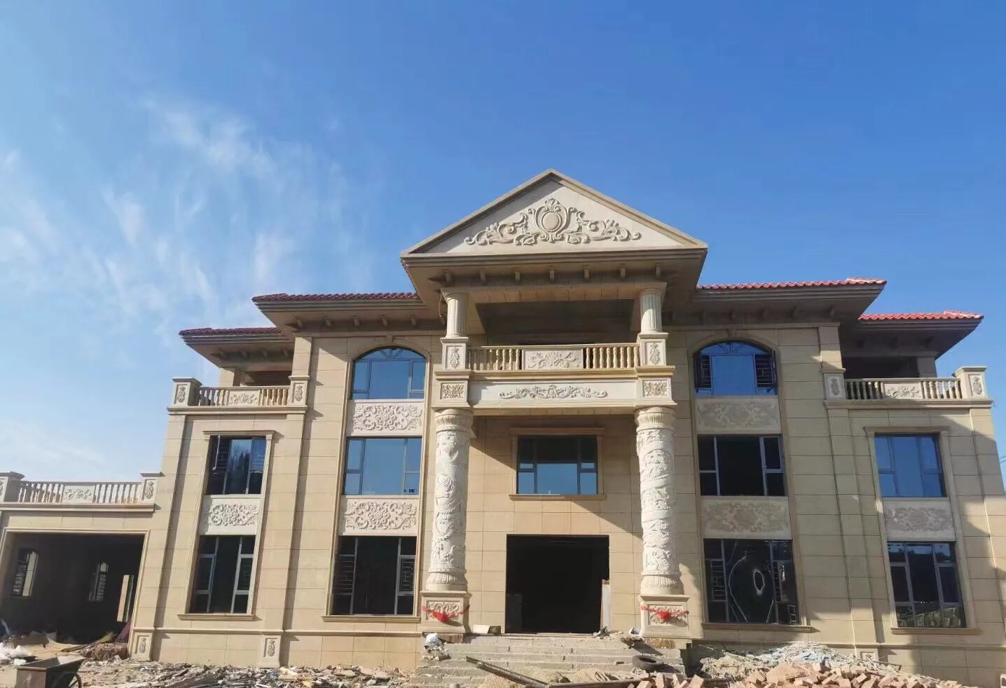 广州 黄金麻花岗岩别墅外墙干挂