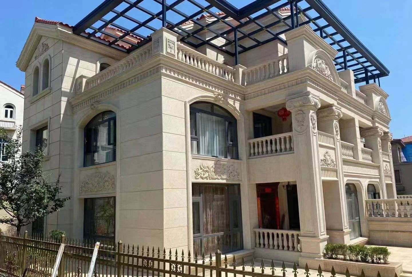 广州 黄金麻花岗岩荔枝面别墅外墙干挂