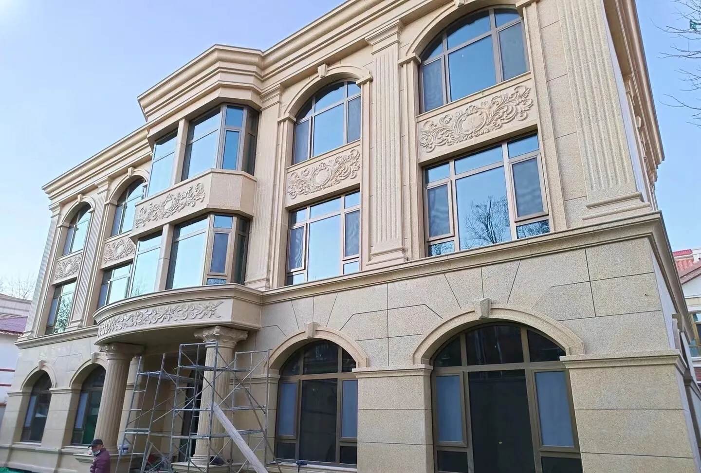 广州 黄金麻花岗岩别墅外墙干挂