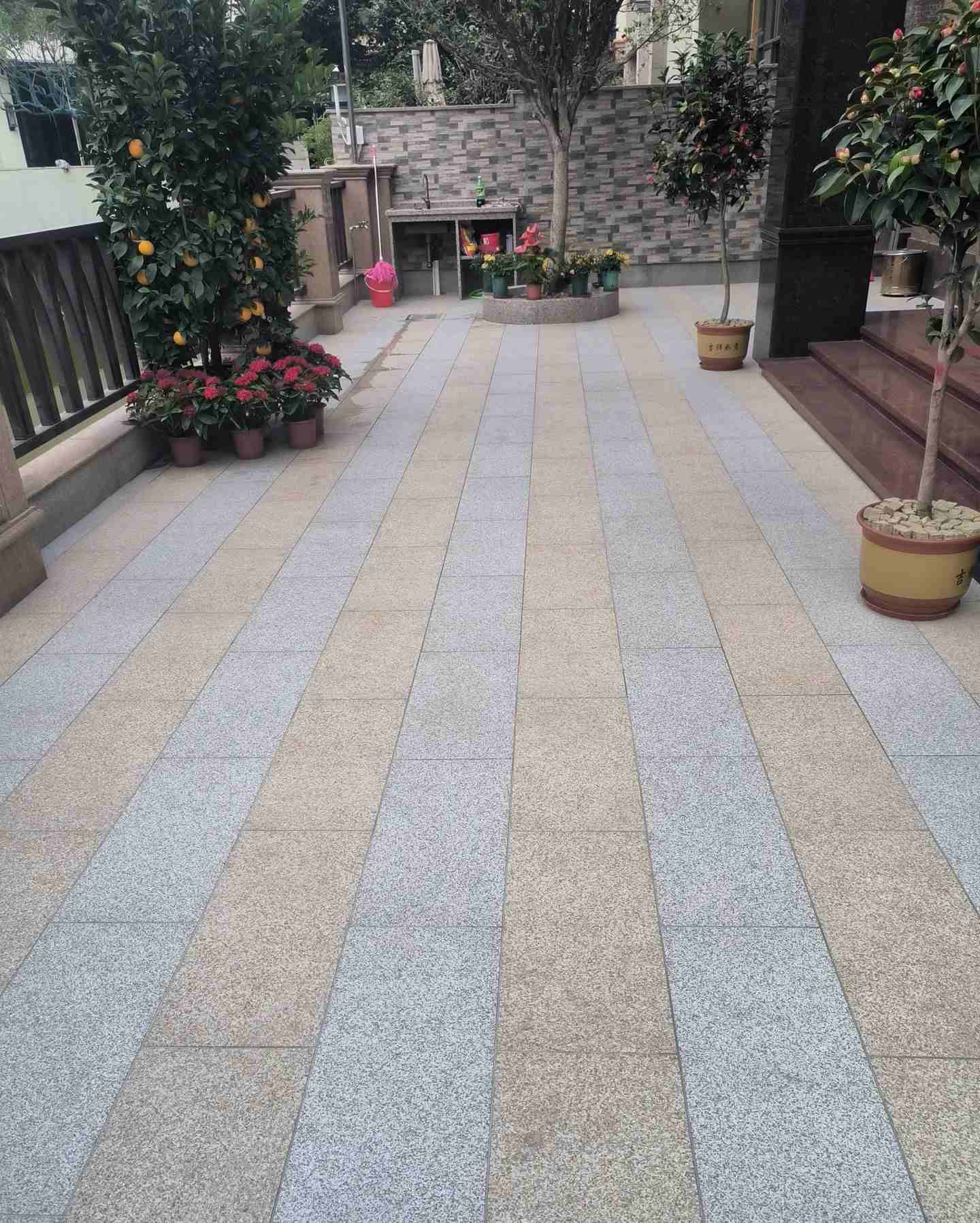 广州 黄金麻白麻荔枝面庭院铺装展示